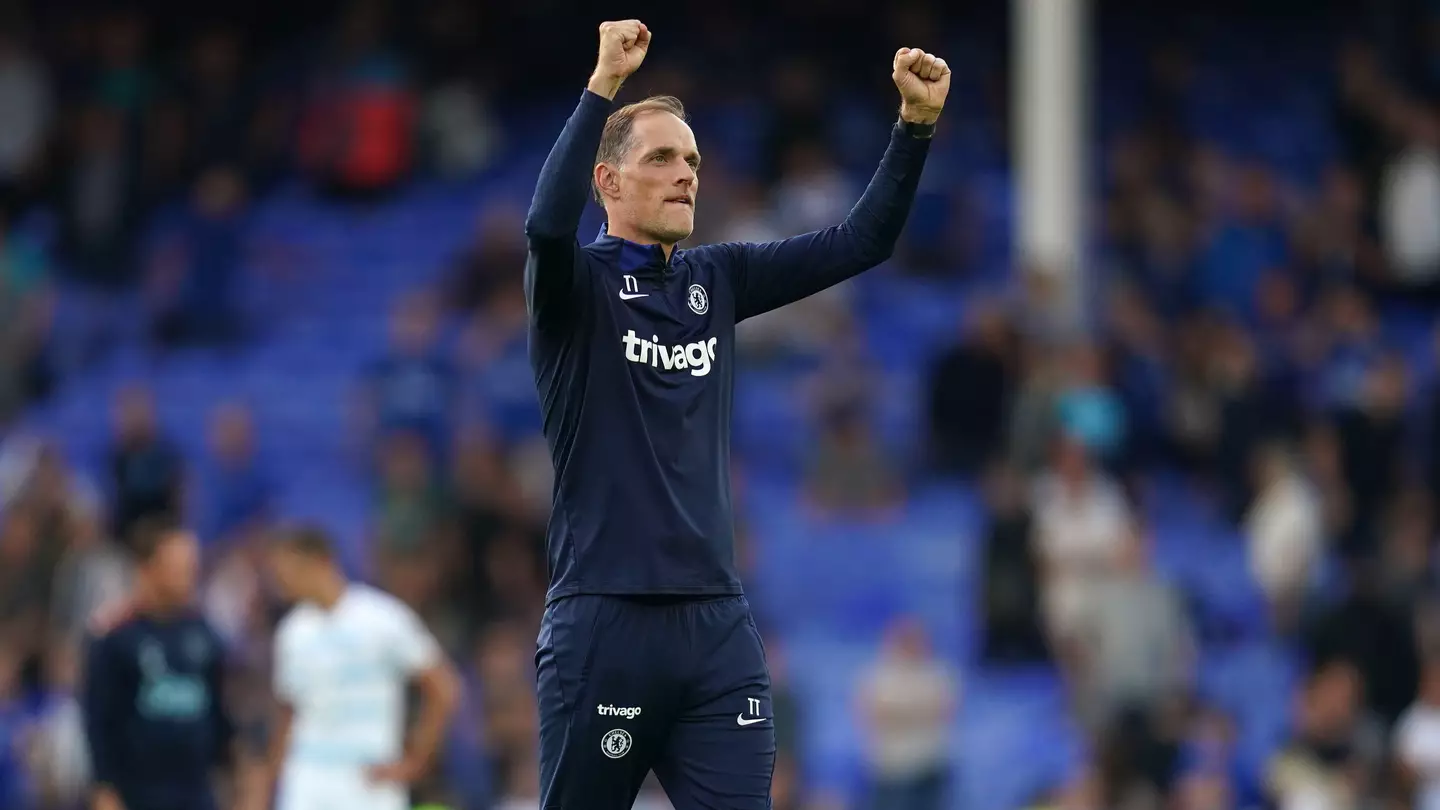 Chelsea manager Thomas Tuchel reacts following the Premier League match at Goodison Park, Liverpool. (Alamy)