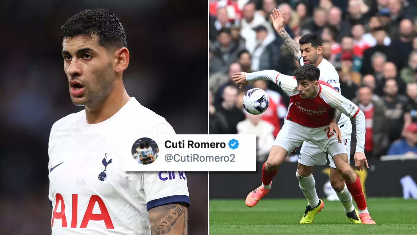 Tottenham star Cristian Romero swiftly deletes post criticising decision in Arsenal defeat