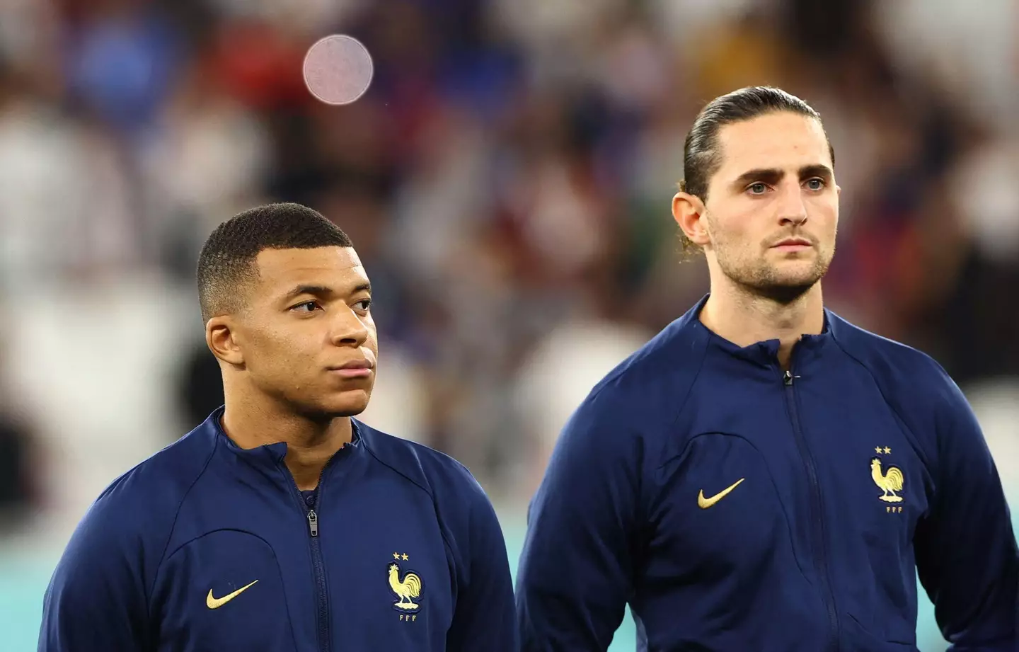 Mbappe and Rabiot at the World Cup earlier this month. (Image