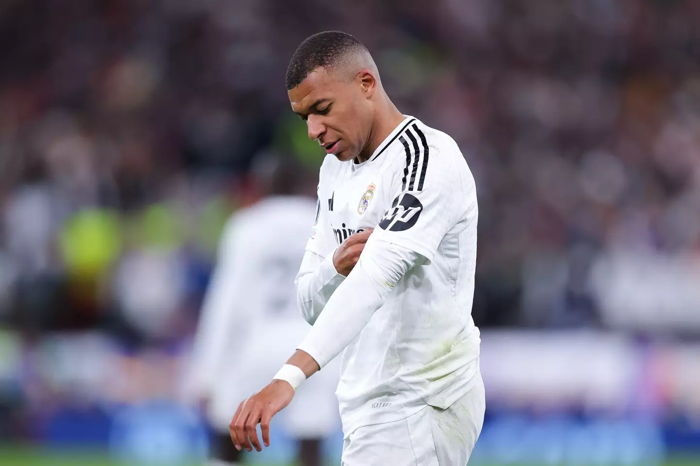 Kylian Mbappe missed a penalty in Real Madrid's 2-0 win against Liverpool. Image: Getty