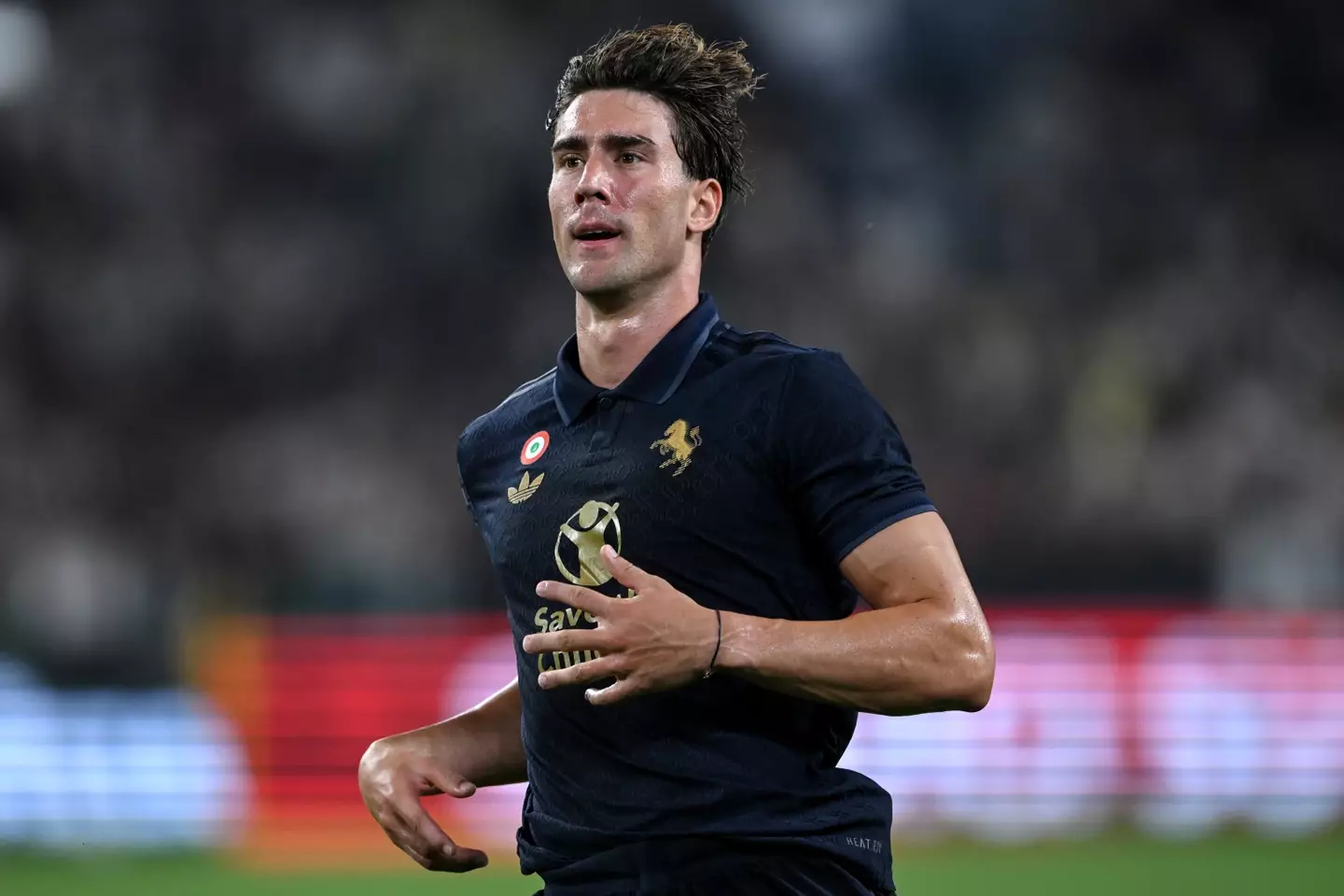 Dusan Vlahovic in action for Serie A side Juventus