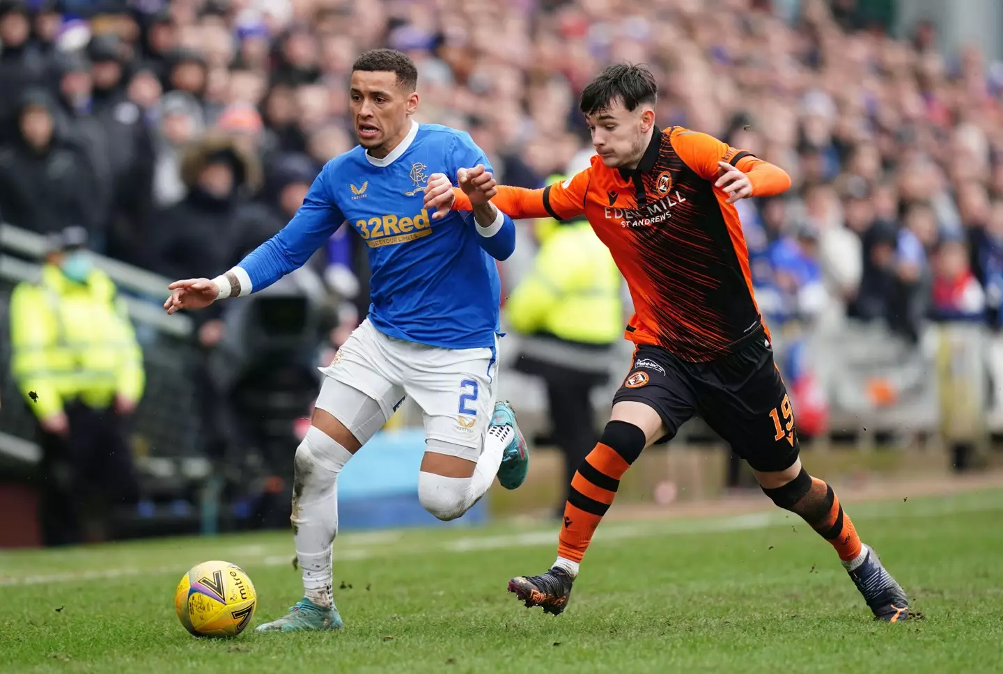 Dylan Levitt on loan at Dundee United against Rangers. (Alamy)