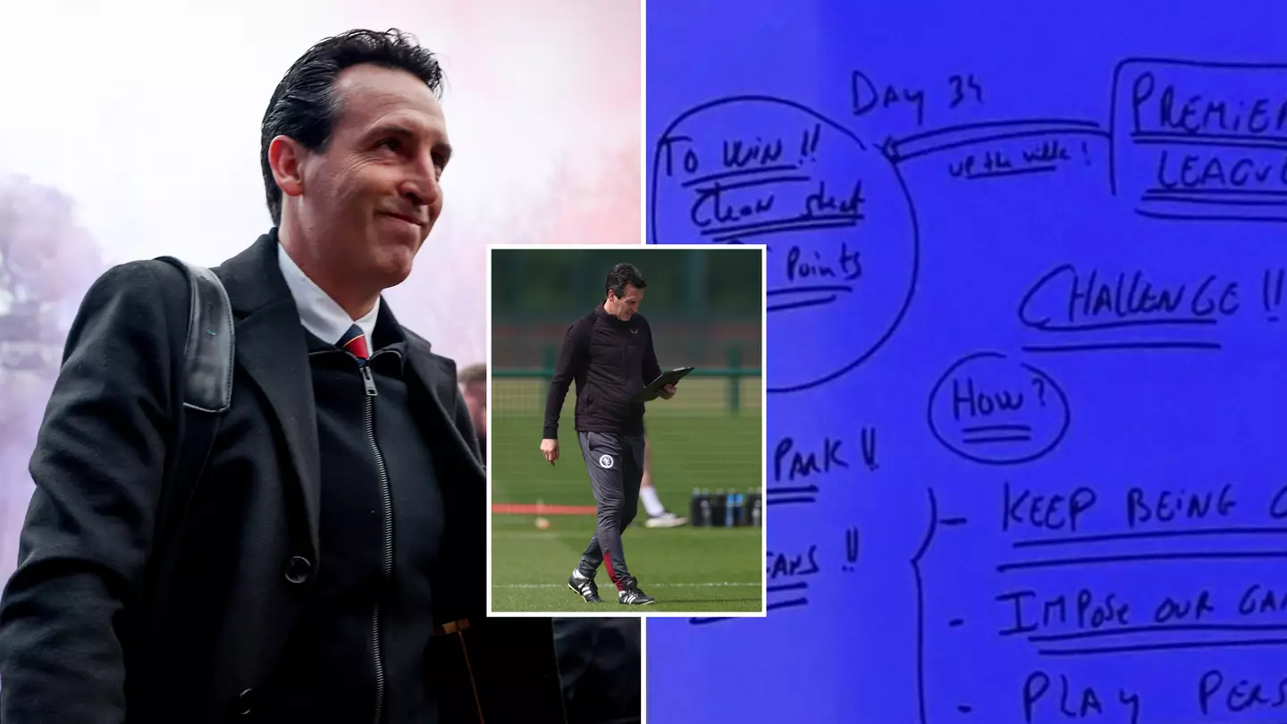 Unai Emery's Aston Villa dressing room notes have emerged online ahead of Europa Conference League clash with Olympiacos