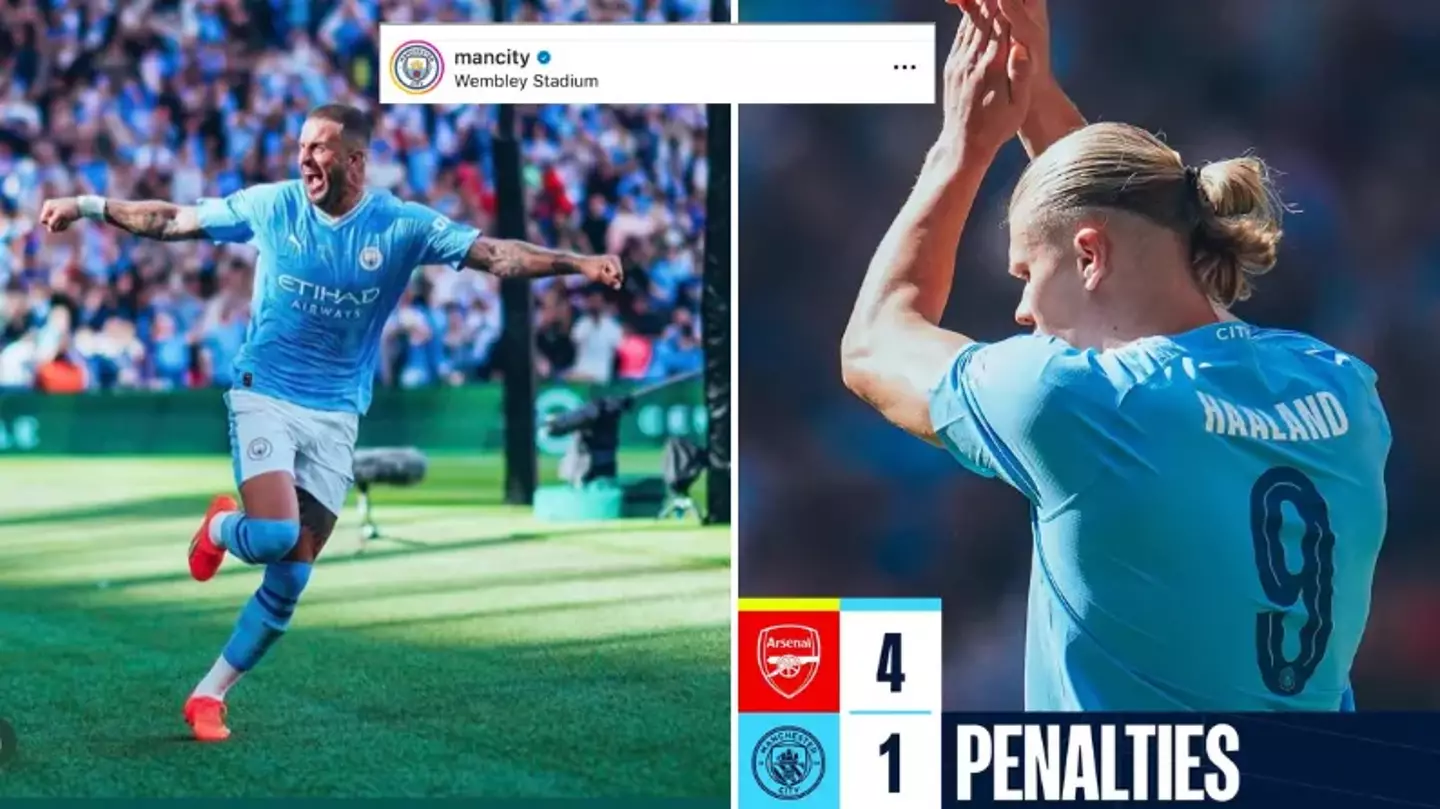 Man City forced to change Instagram caption after Arsenal's late goal in Community Shield
