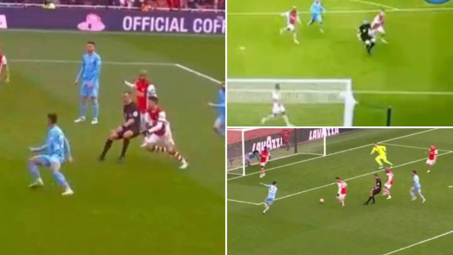 Referee Stuart Attwell Accused Of 'Blocking' Martinelli Before He Missed Sitter vs Man City, Footage Is Damning