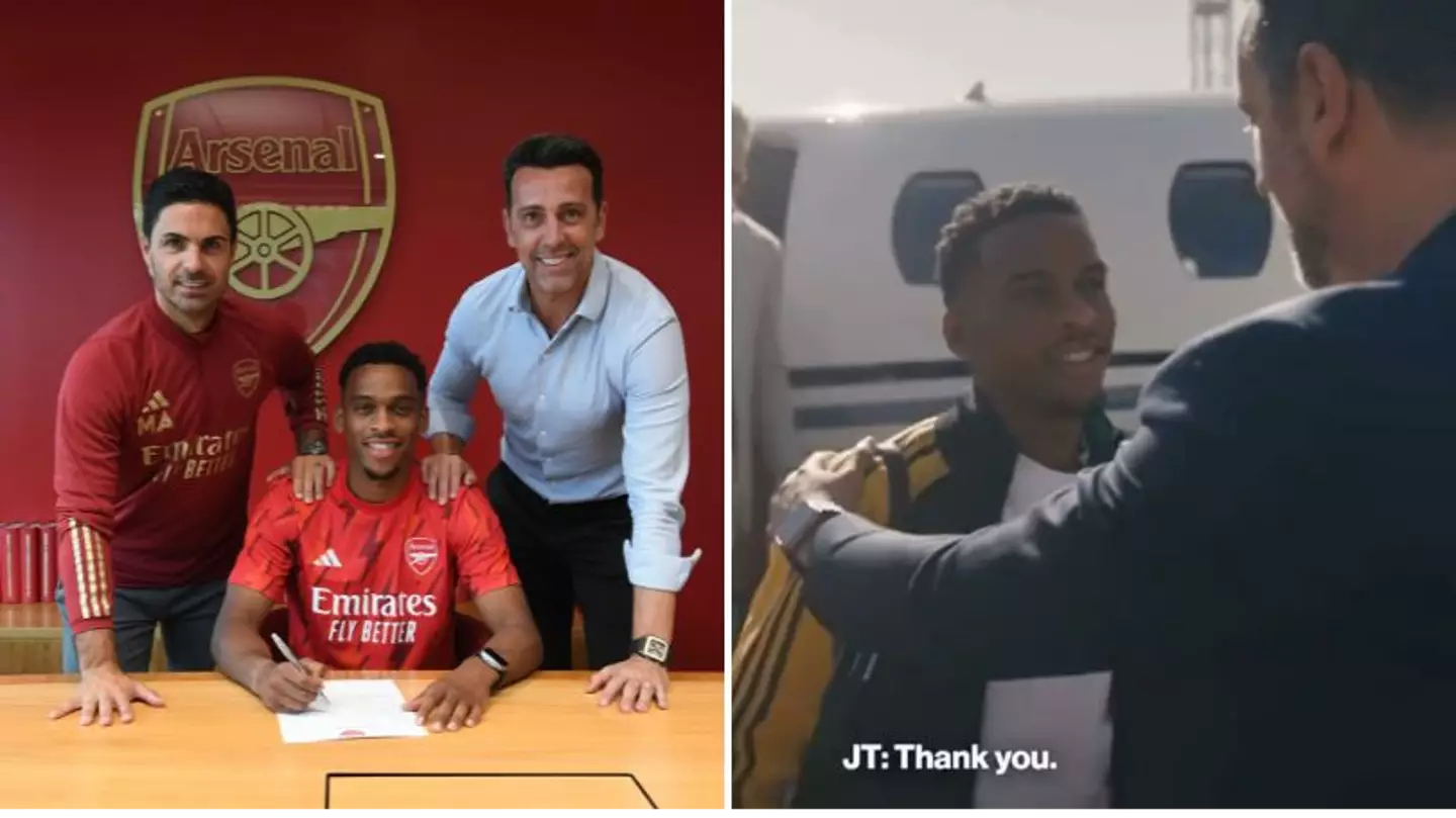 Classy gesture from Edu spotted as Jurrien Timber completes Arsenal move