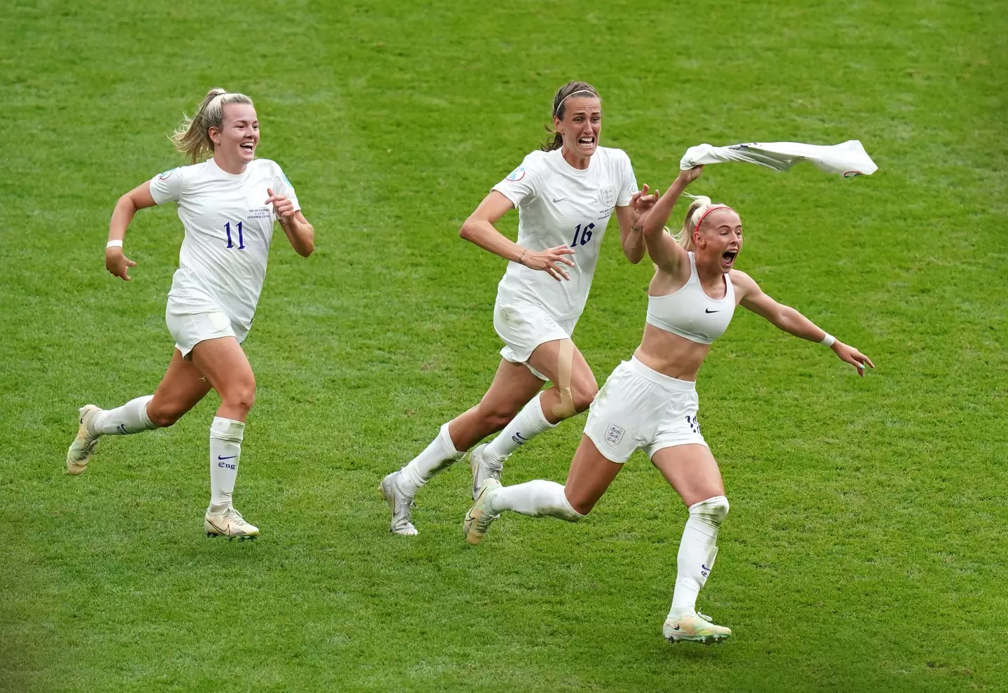 Kelly celebrates her Euro 2022 winning goal. Image: Alamy