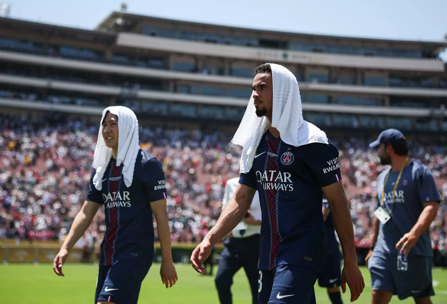 PSG stars also suffered from the heat. Image: Getty