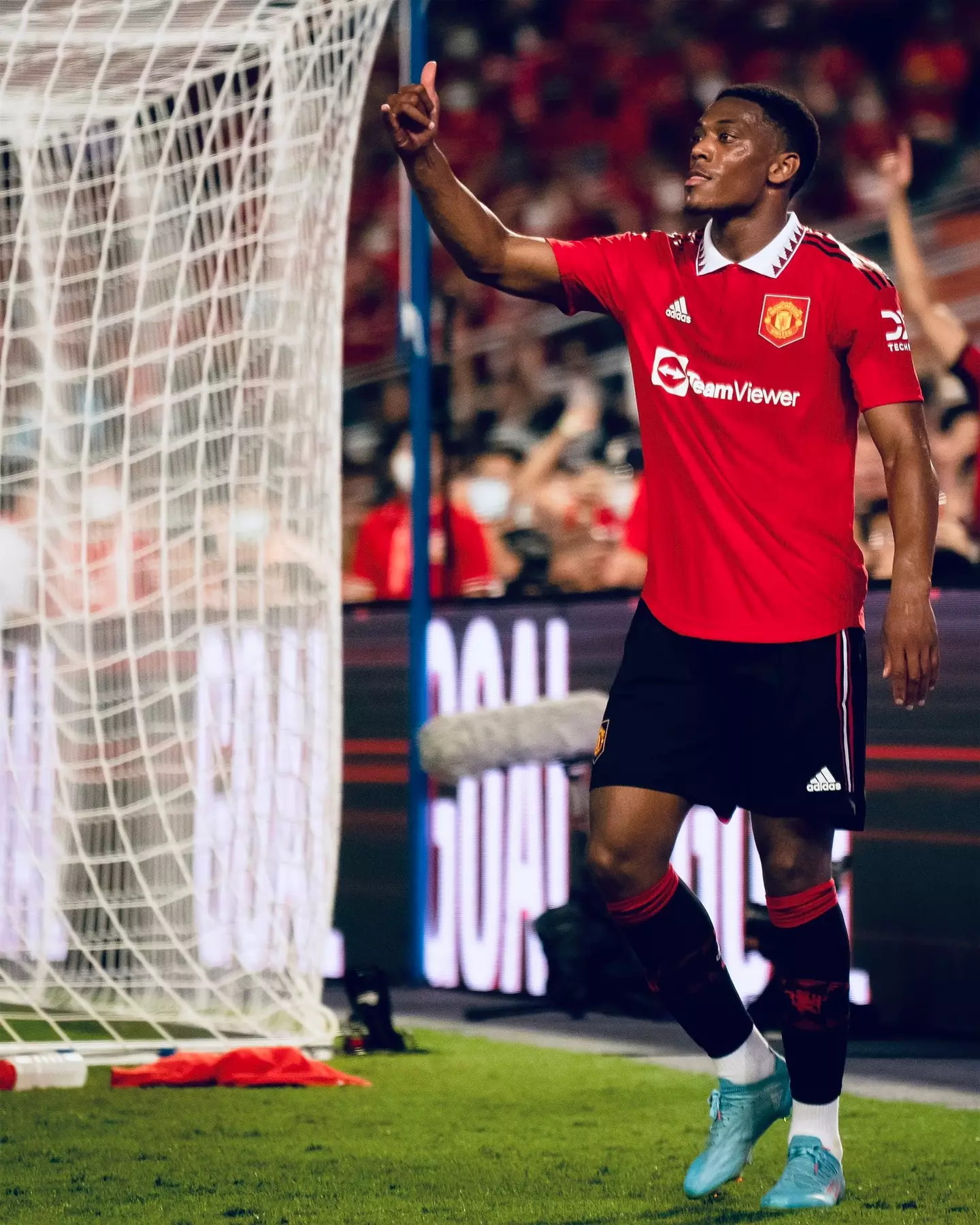 Anthony Martial scores on his return to the Manchester United squad. (Man Utd)