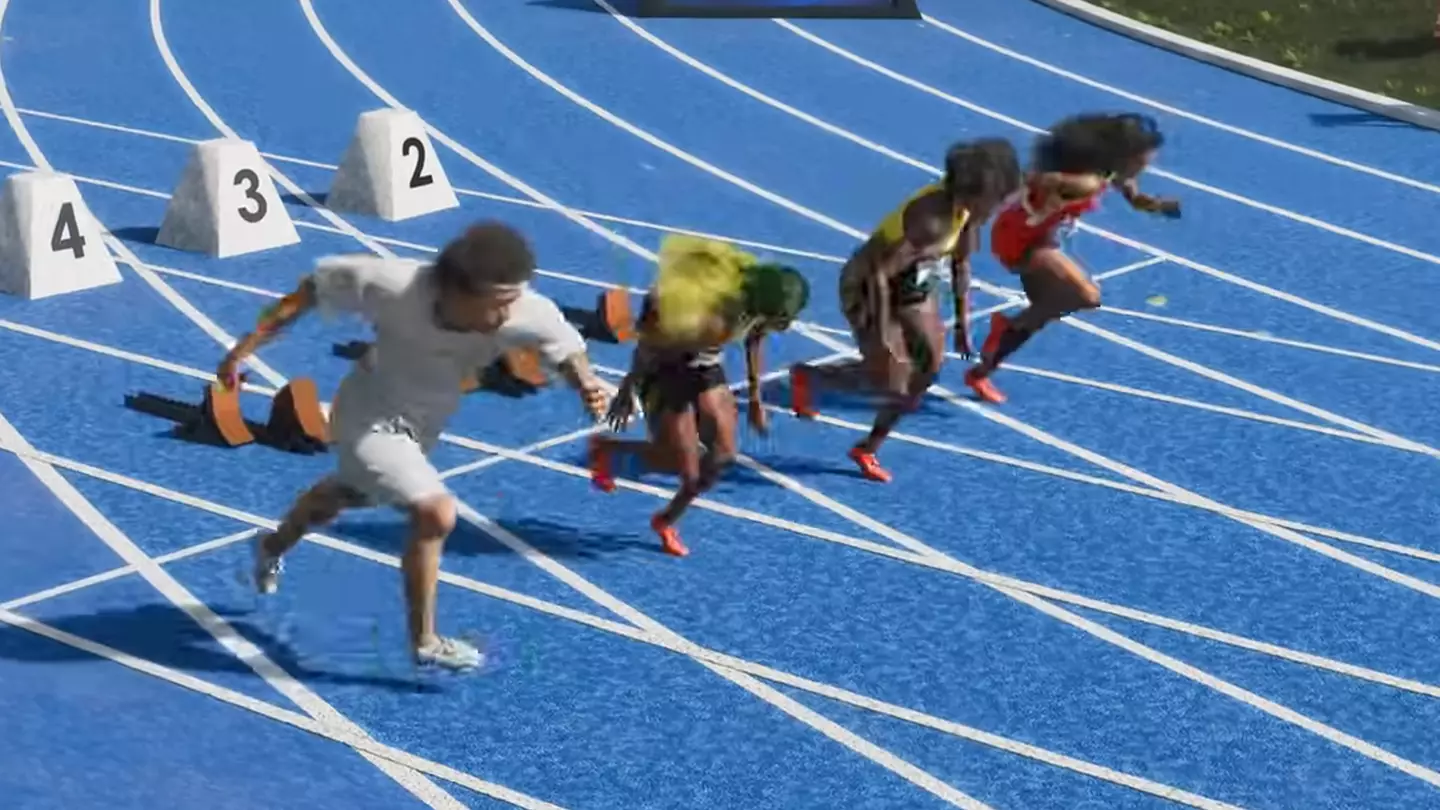 3D simulation shows how 100m race between fastest ever female sprinter and average man would look