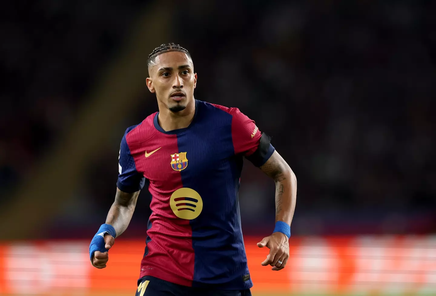 Raphinha in action for Barcelona. Image: Getty