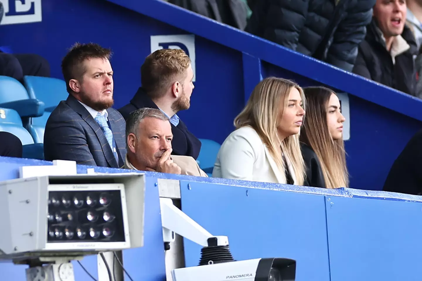 Mark Clattenburg (second from left) watches on during Nottingham Forest's defeat at Everton (