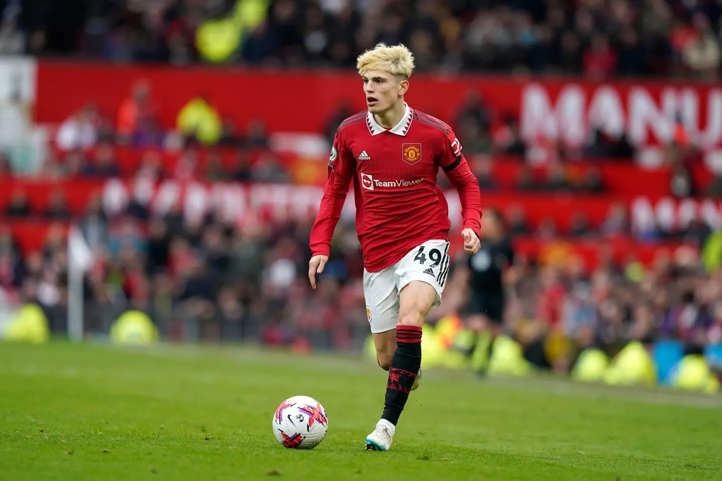 Alejandro Garnacho in action for Manchester United. Image: Alamy