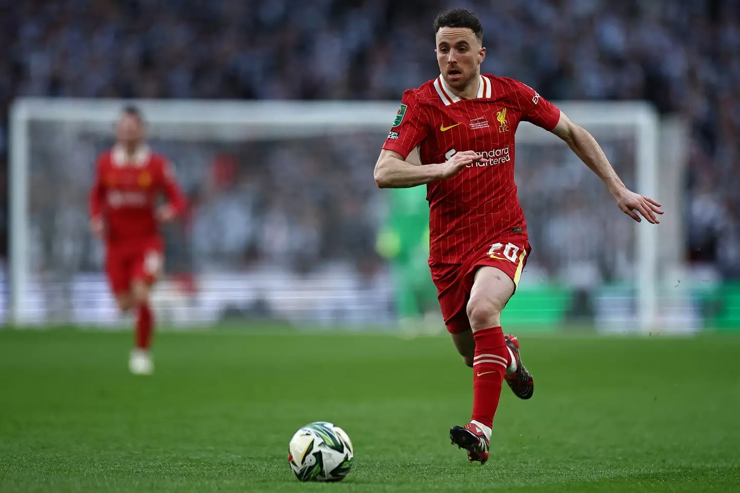 Diogo Jota in action for Liverpool against Newcastle United. Image: Getty