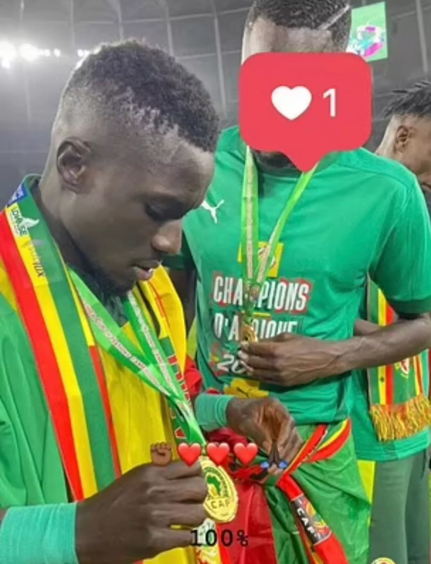 Sarr has also posted a message in support of Gueye (Image: Instagram/Ismaila Sarr)