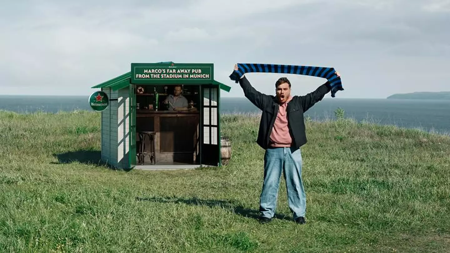 Inter Milan fan Marco Simeone refused to watch the game as he feared jinxing his team. Image: Heineken.