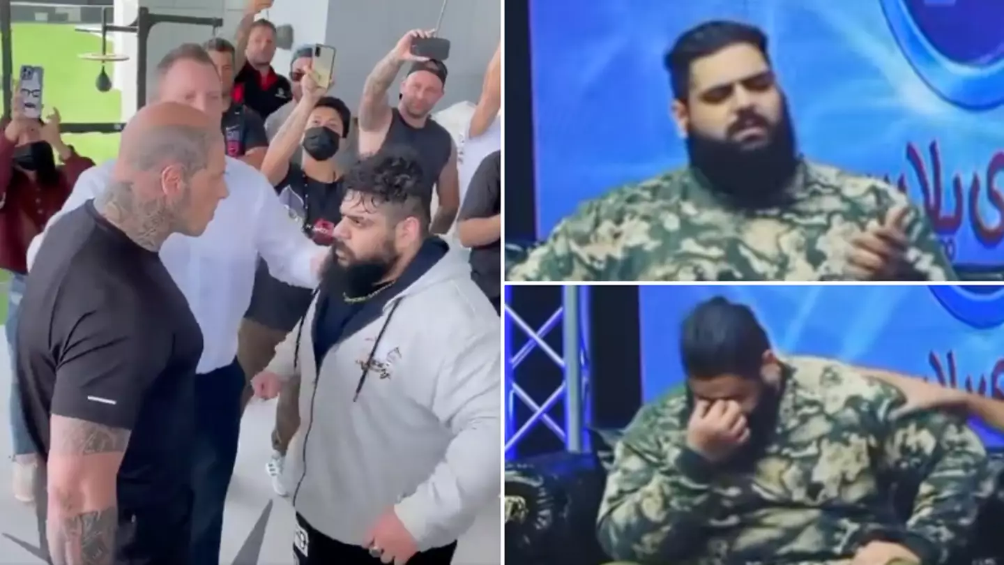 Iranian Hulk Breaks Down In Tears On Live TV As Parents Refuse To Speak To Him Over Scuffle With Martyn Ford