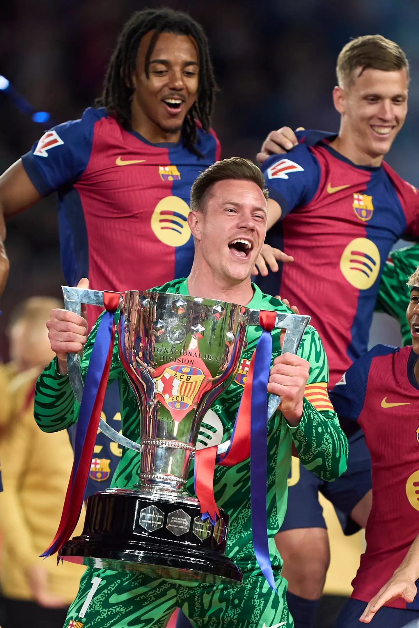 Ter Stegen lifted La Liga but is said to be unhappy with the club's treatment. Image: Getty