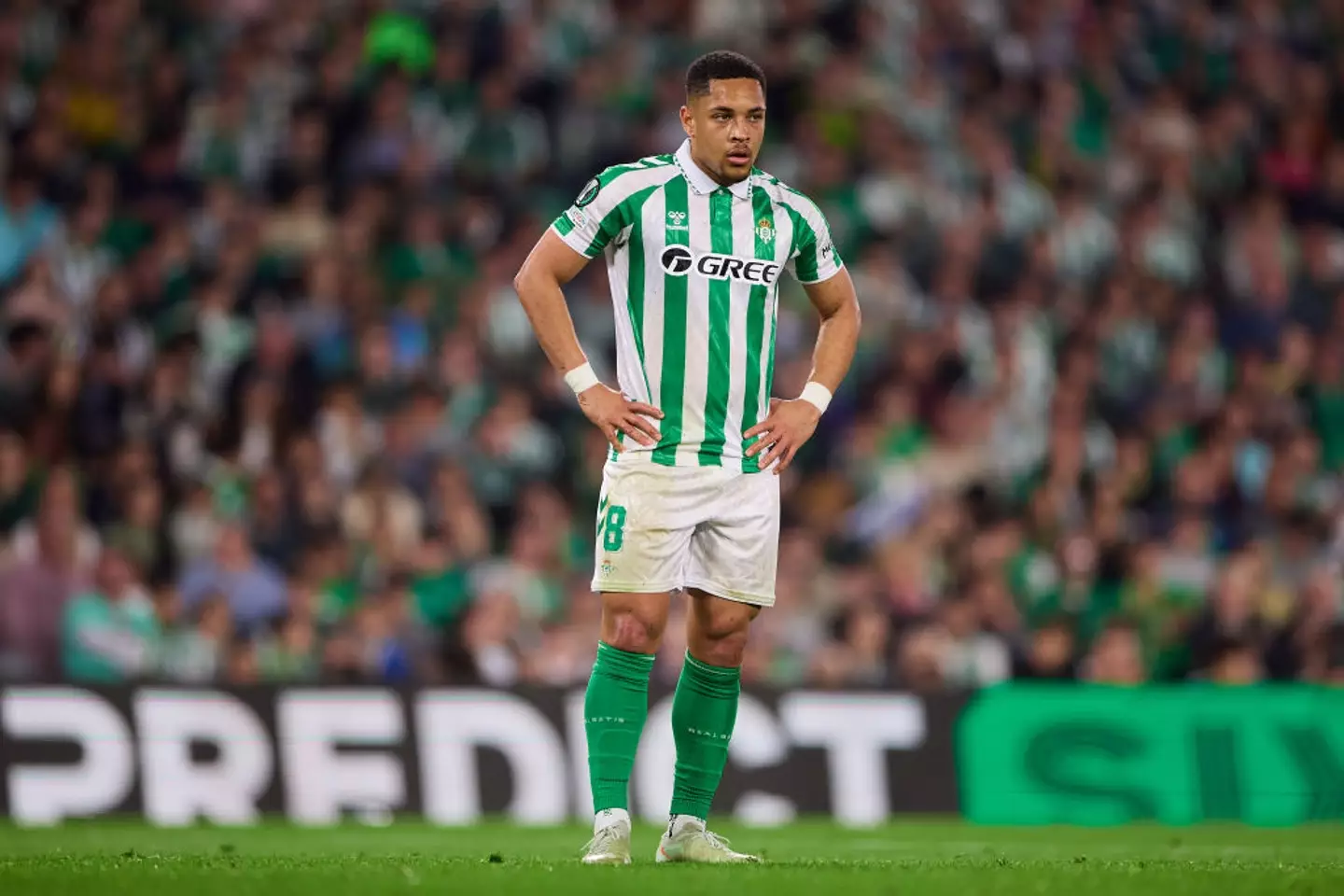 Vitor Roque has scored seven goals in 33 matches for loan club Real Betis. (Image: Getty)