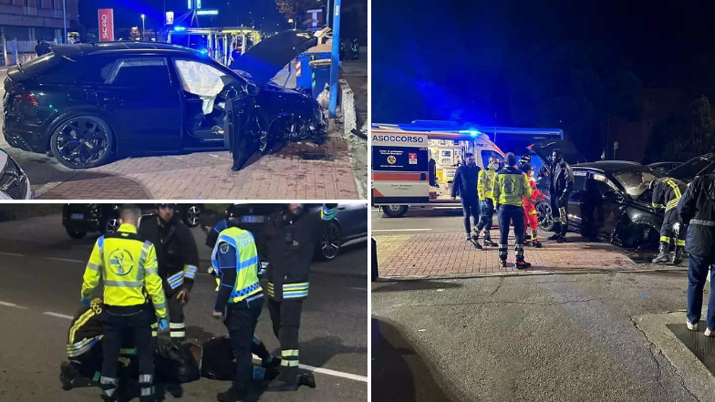 Mario Balotelli involved in scary car crash that left his car completely damaged