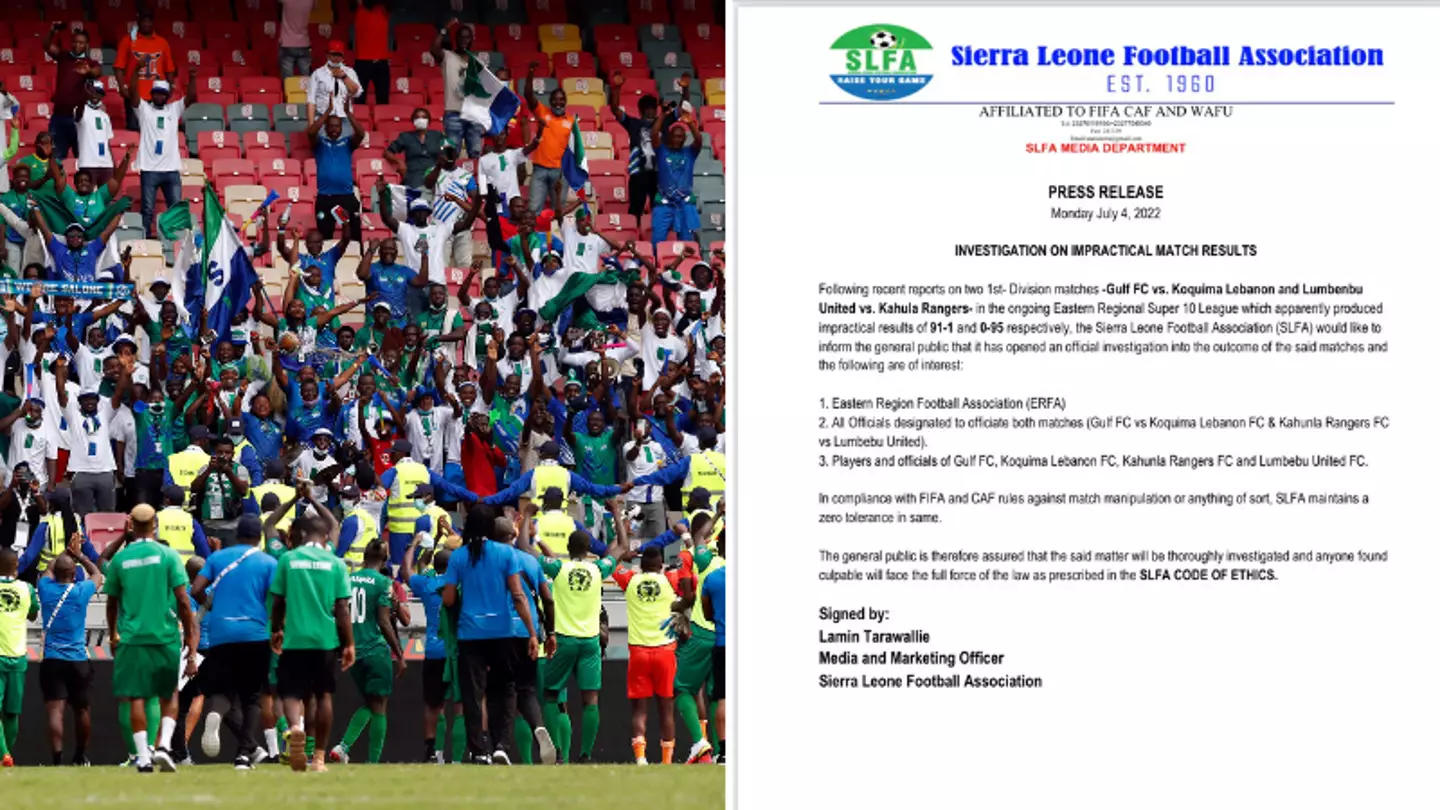 Sierra Leone FA Launches Investigation After 95-0 And 91-1 Wins