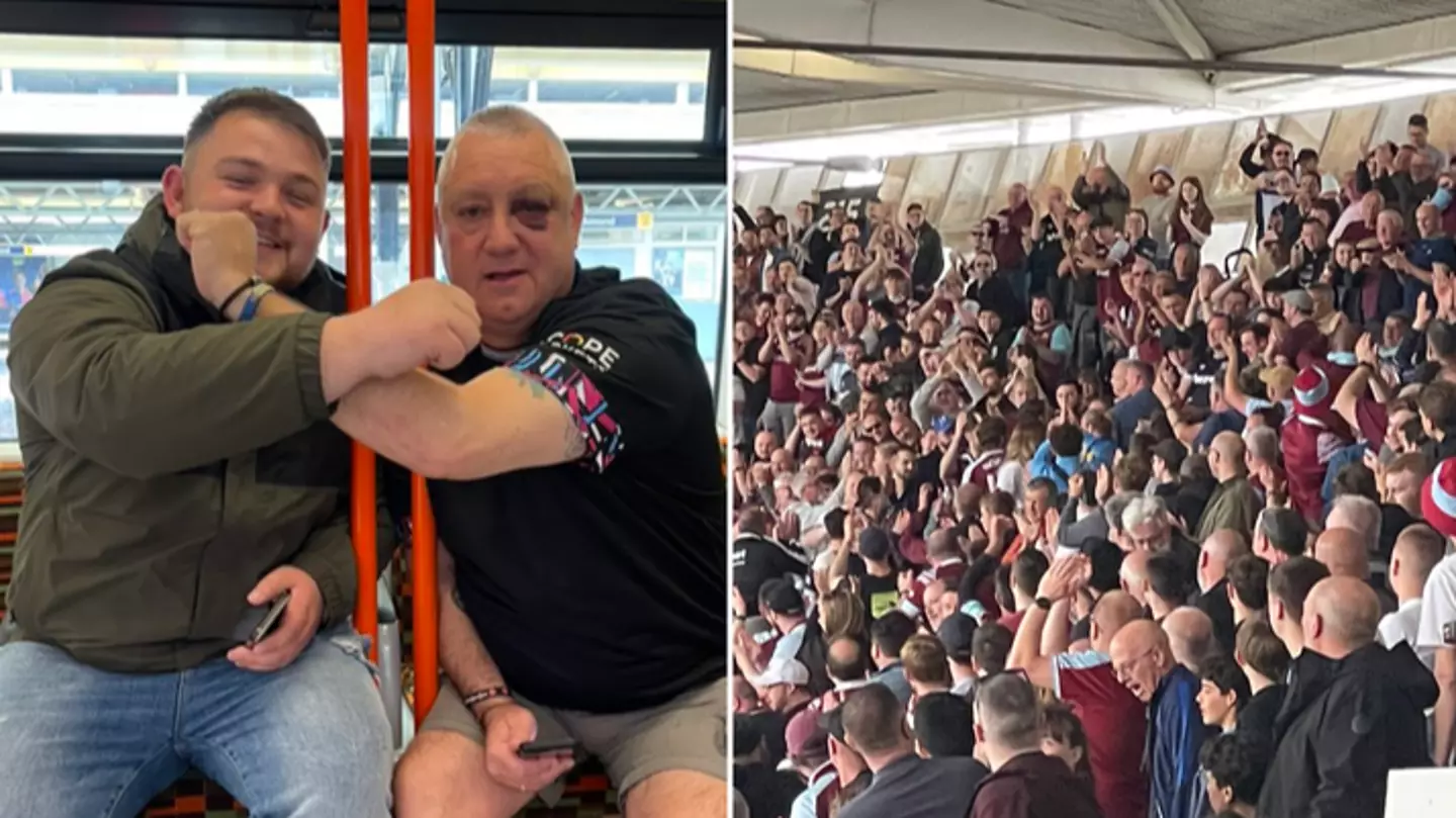 West Ham fan 'Knollsy' who fought off AZ Alkmaar ultras given standing ovation against Leeds