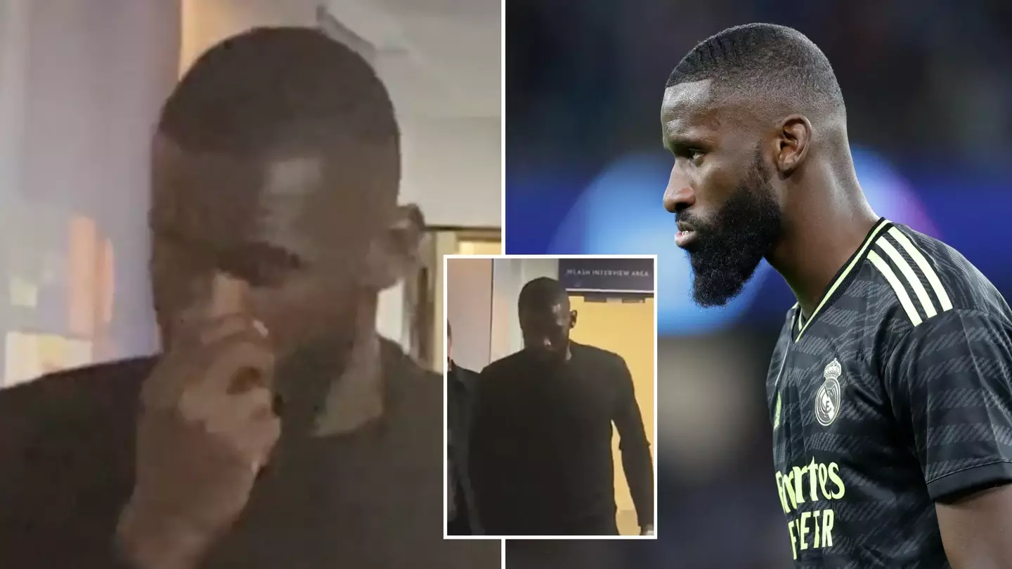 Antonio Rudiger appeared to 'storm' through the media mixed zone after Real Madrid's heavy defeat at Man City