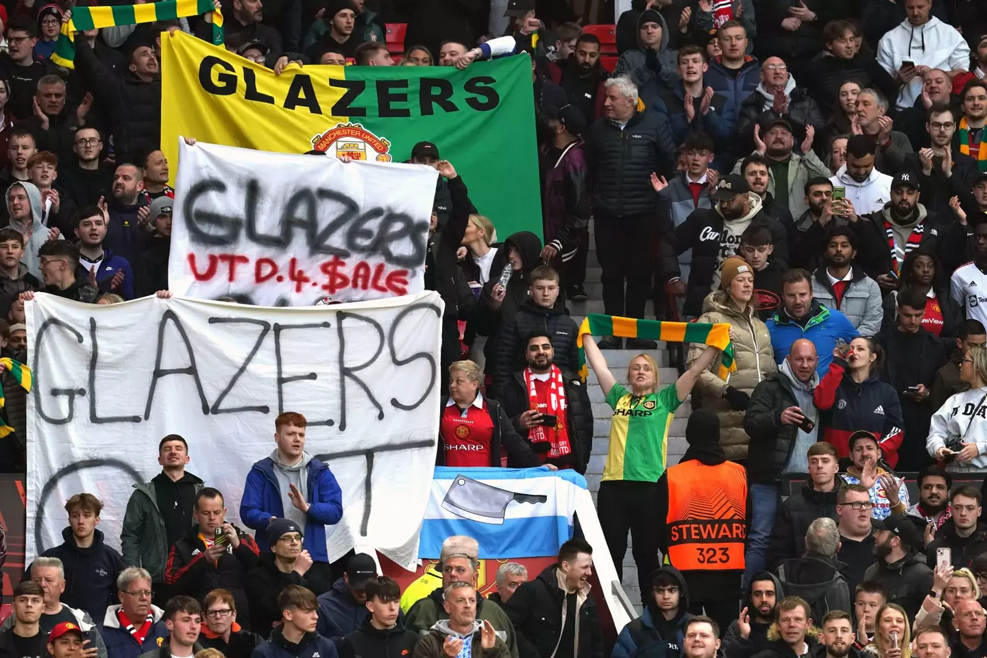 United fans have been protesting all season. Image: Alamy