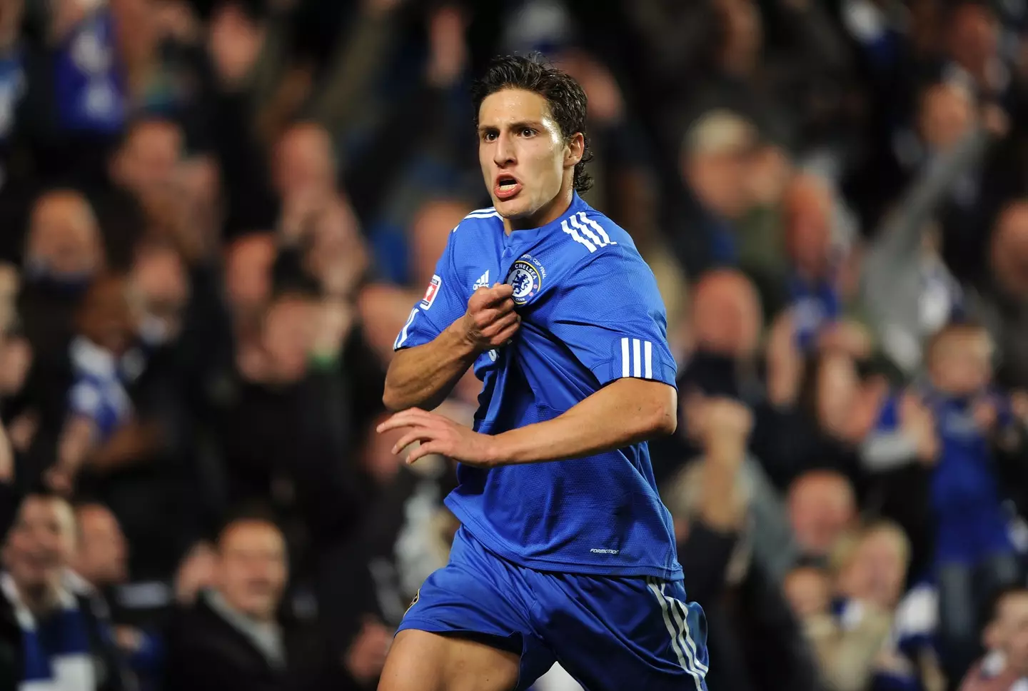Marko Mitrovic celebrates scoring a goal for Chelsea. Image: Getty