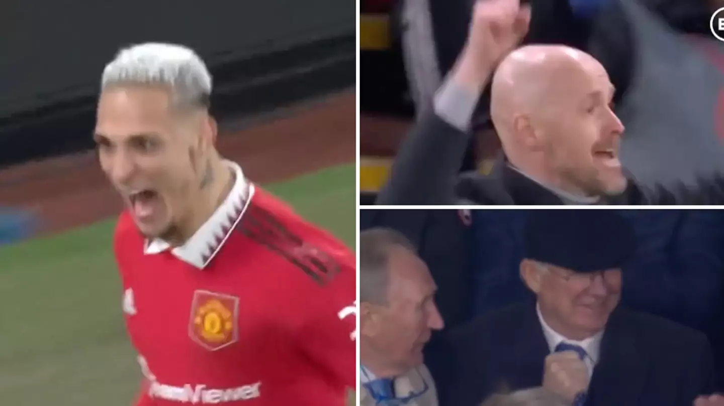 Manchester United fans were loving reactions of Sir Alex Ferguson and Erik ten Hag for Antony's goal
