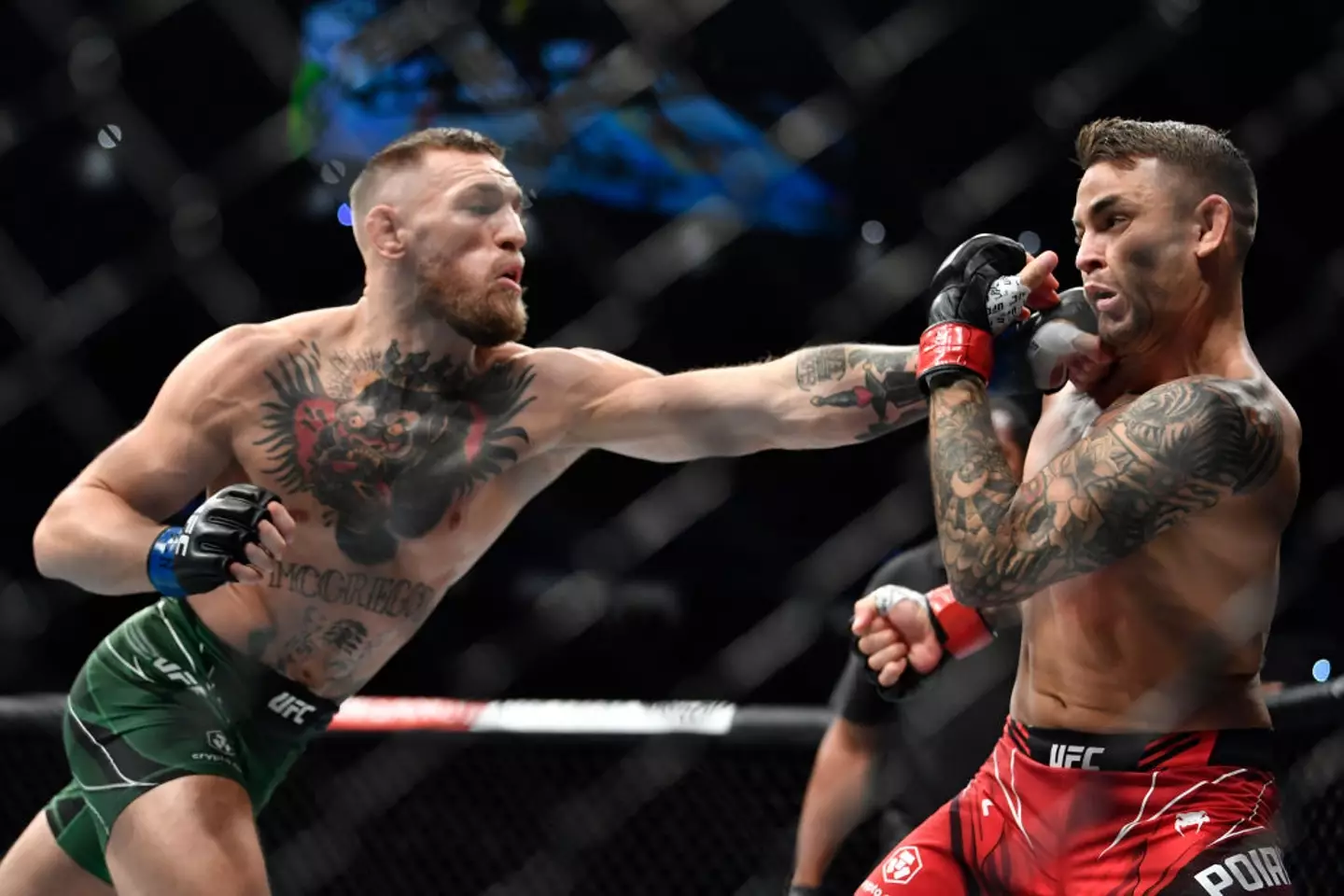 Conor McGregor broke his leg in the first round of his last fight against Dustin Poirier. (Image: Getty)