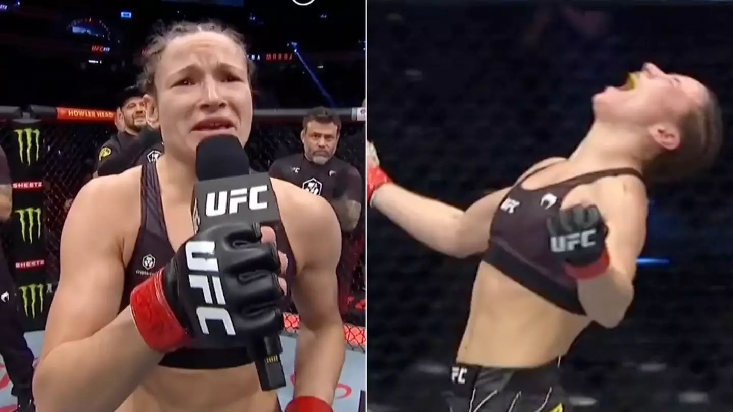 Ukrainian UFC Fighter Maryna Moroz Gives Emotional Interview After Win