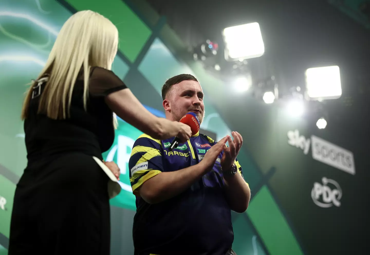 Luke Littler took aim at the Ally Crowd crowd following his victory over Rob Cross. Image: Getty