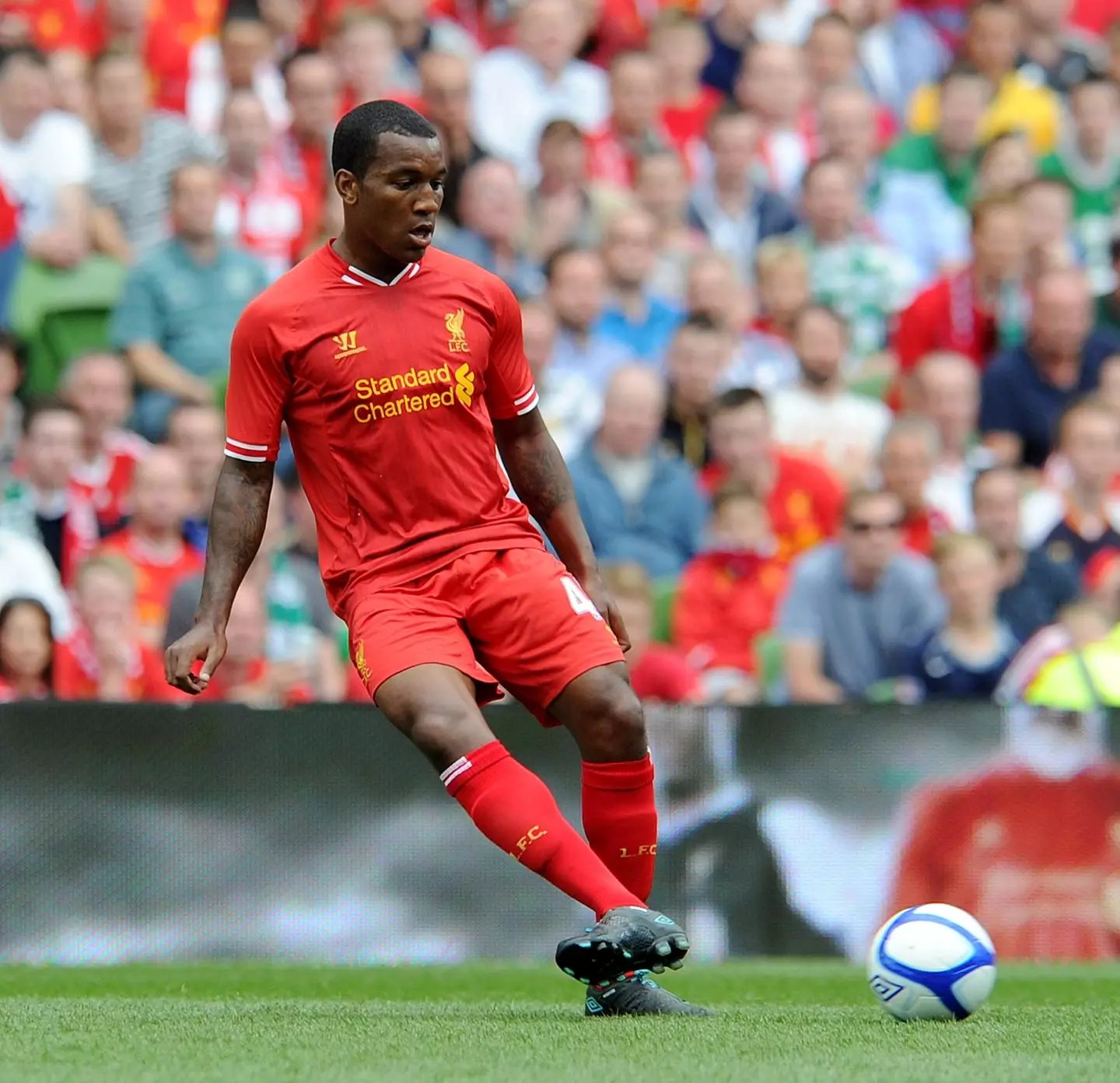 Andre Wisdom playing for Liverpool. Image: Getty
