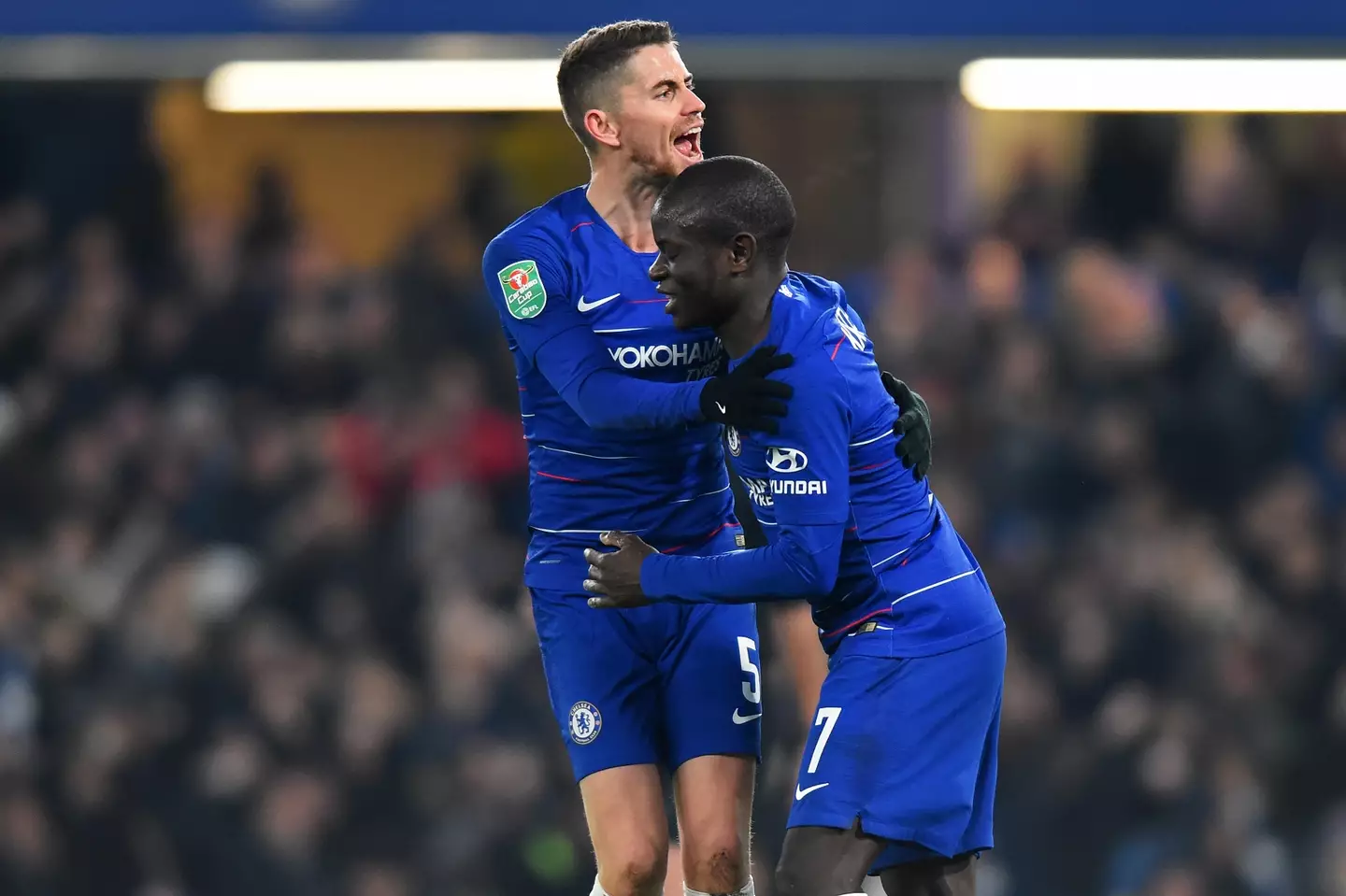 Jorginho and Kante, pictured in 2019. (Image
