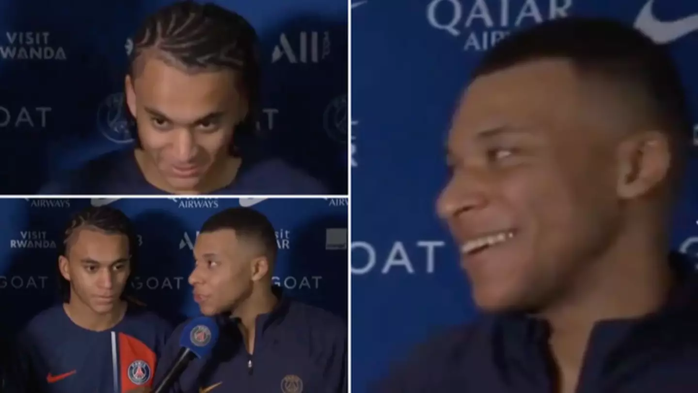 Kylian Mbappe gatecrashes brother Ethan's post-match interview after PSG wonderkid makes his debut