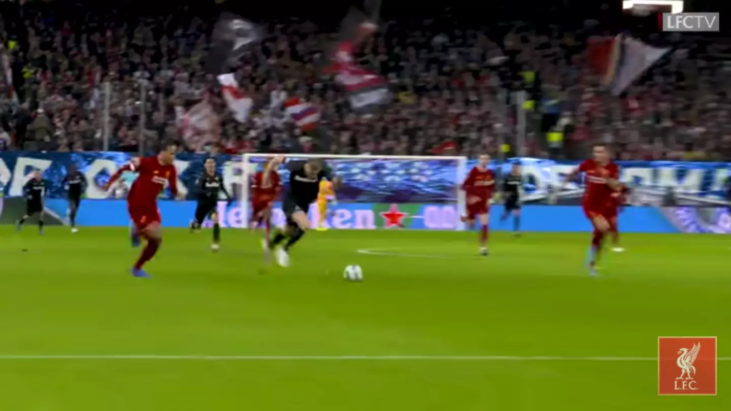 Van Dijk starts to catch up. Image: YouTube