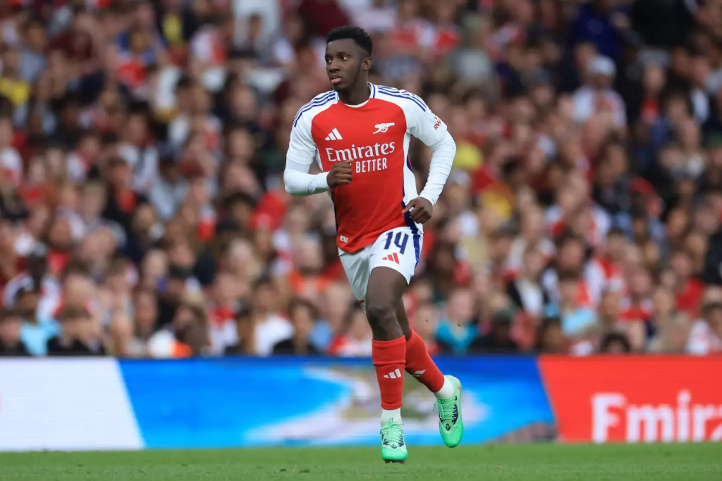 Eddie Nketiah scored 38 goals in 168 games, lifting the FA Cup during his time with the London club. (Image: Getty)