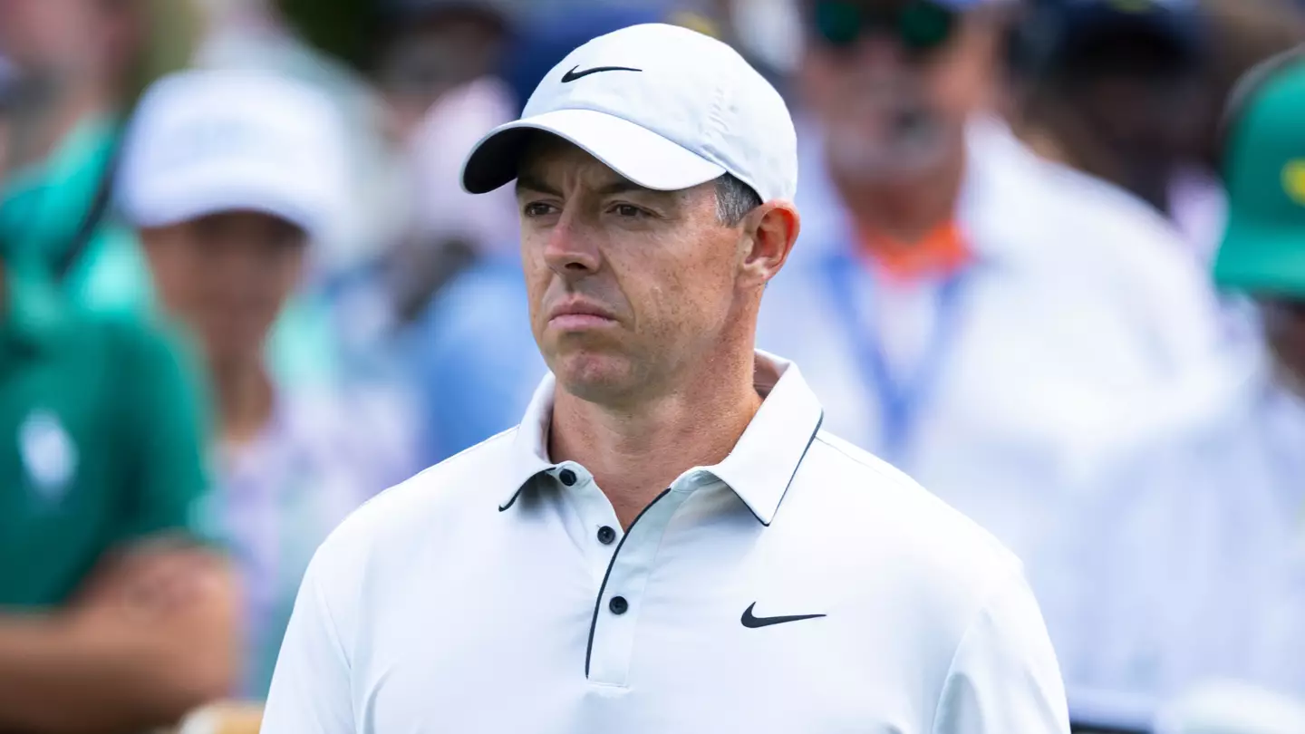 Rory McIlroy pictured during the third round of the 2025 Masters Tournament (Image: Getty)