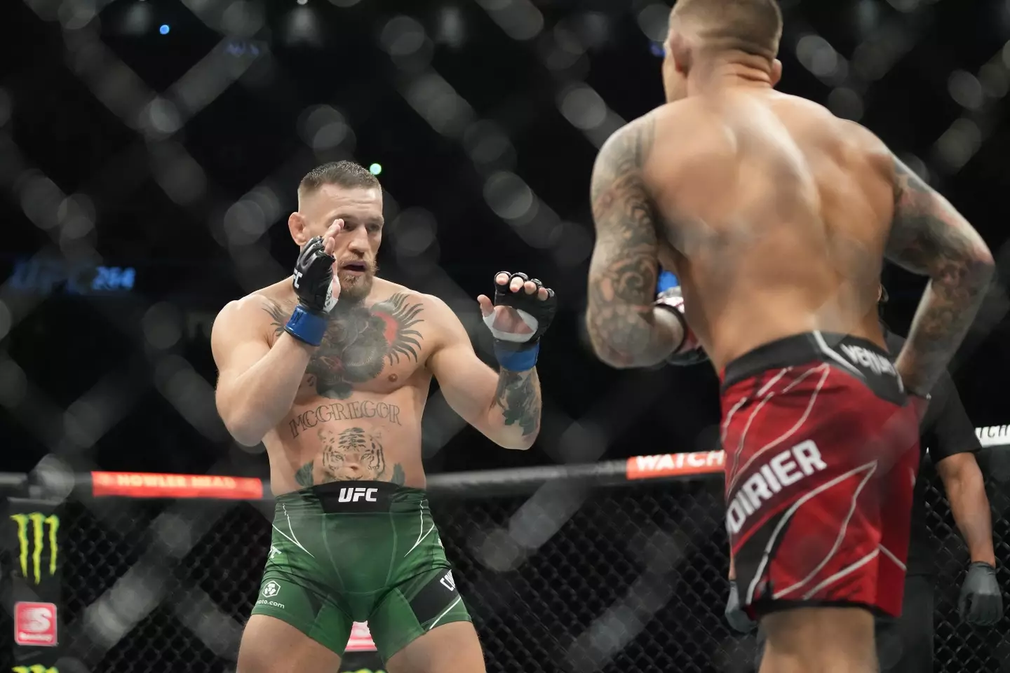 Conor McGregor during his bout against Dustin Poirier. Image: PA
