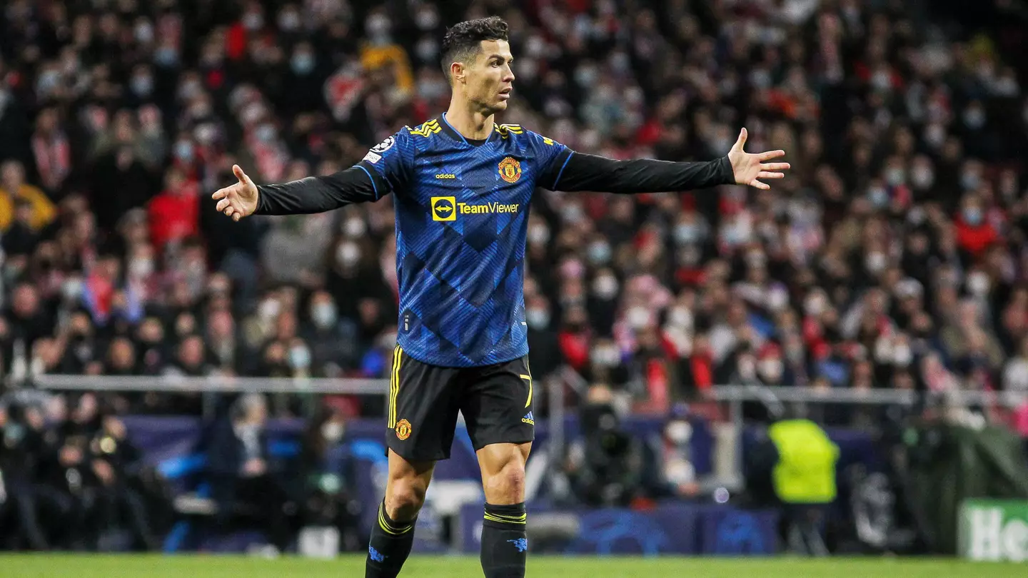 Cristiano Ronaldo of during the UEFA Champions League, round of 16, 1st leg football match between Atletico de Madrid and Manchester United. (Alamy)