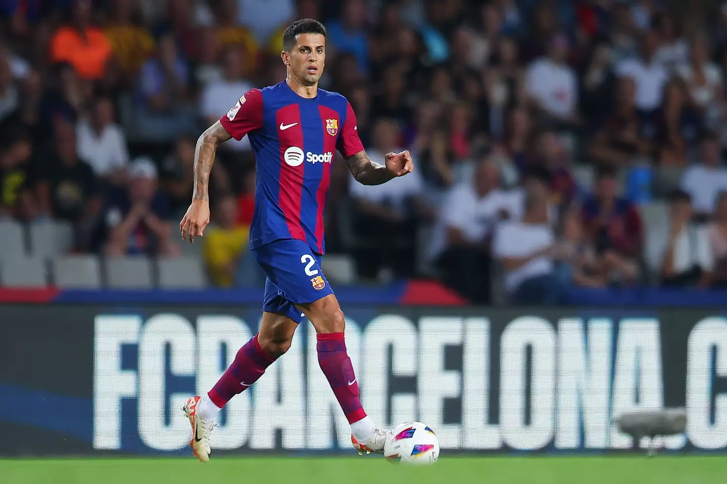 Joao Cancelo in action for Barcelona. Image: Getty 