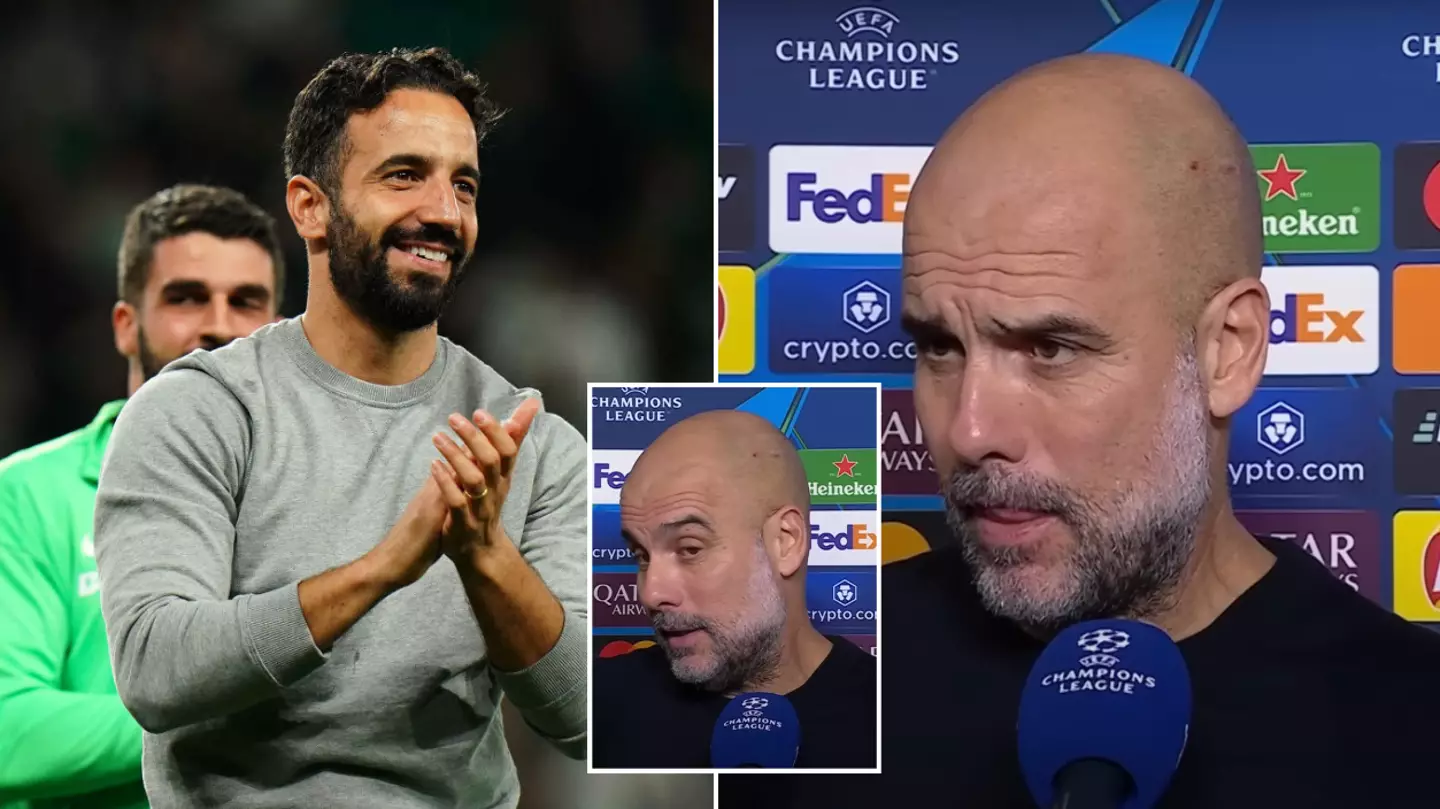 Fans claim Pep Guardiola is 'rattled' as he aims 'bitter' dig at Man Utd after defeat to Ruben Amorim's Sporting