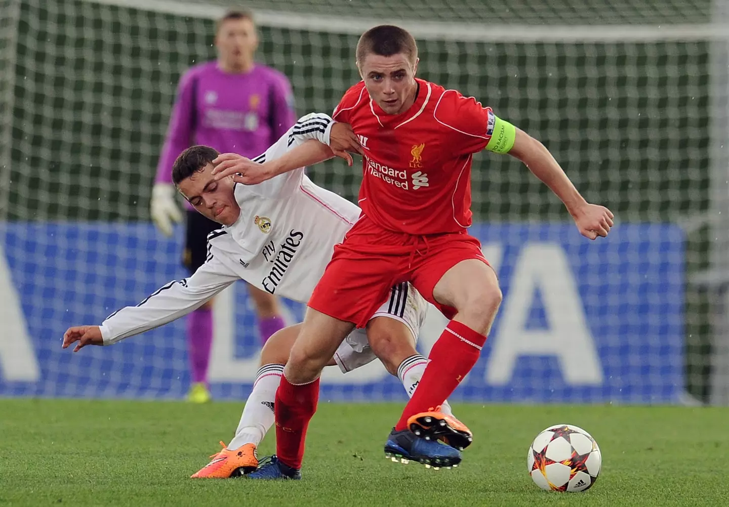 Jordan Rossiter in action for Liverpool in a youth game. Image: Getty