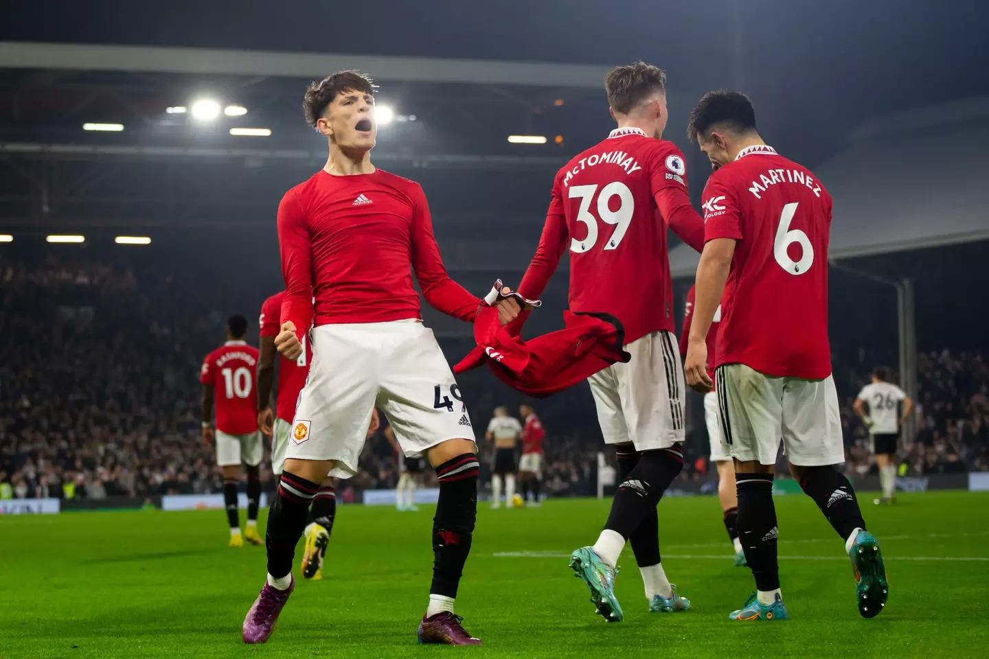 United needed a late goal from Garnacho to beat Fulham in their final game before the World Cup break. Image: Alamy