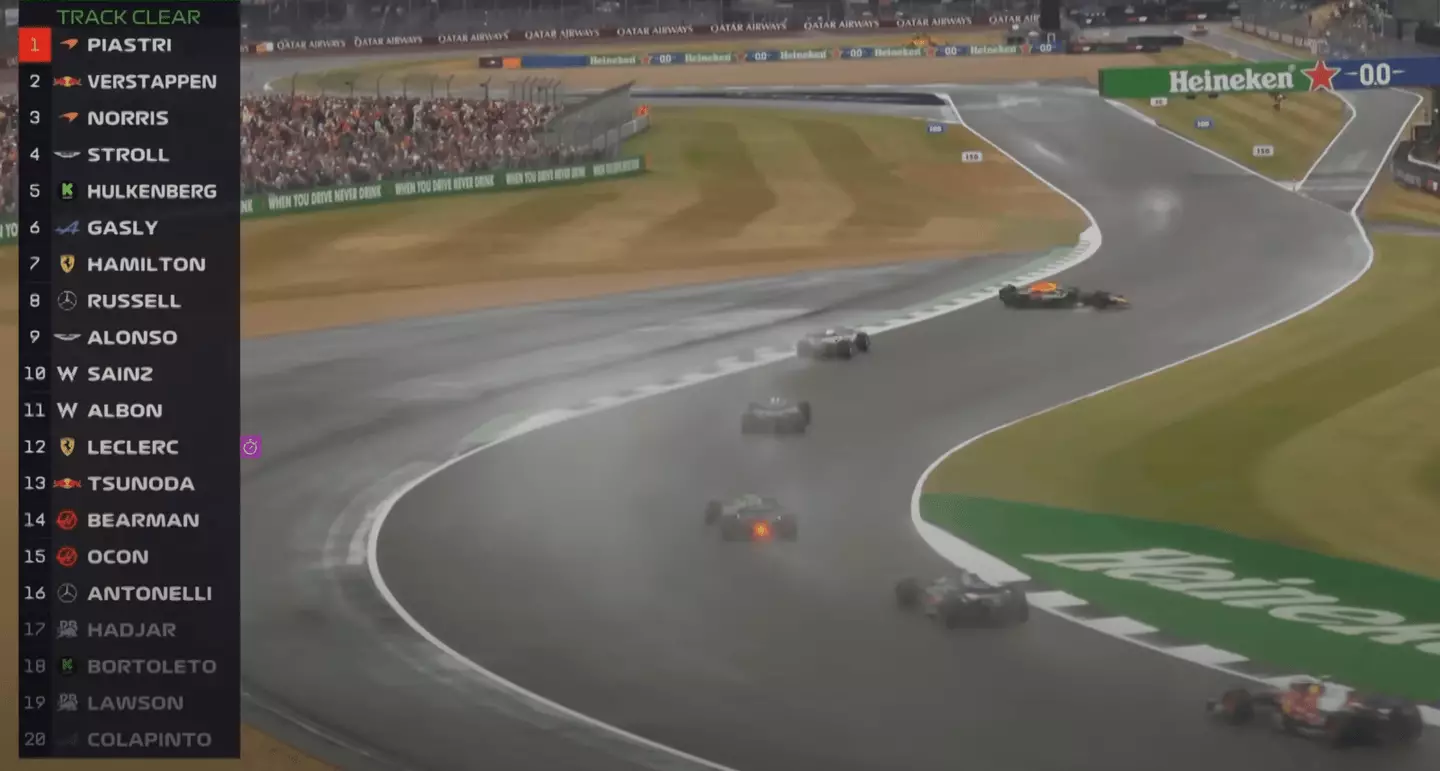 Verstappen spun off prior to a safety car restart at the British GP (Image: F1)
