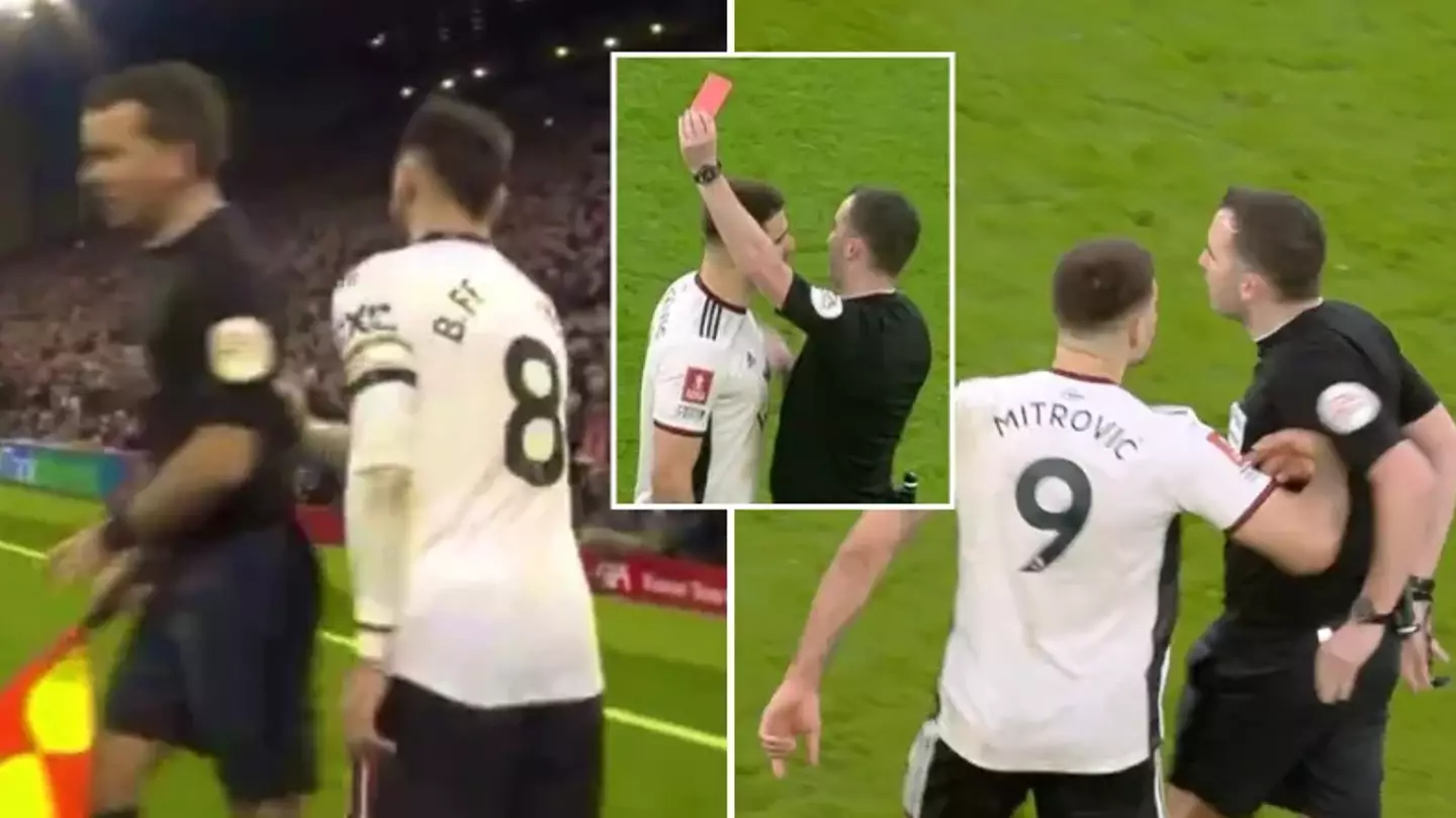 Referee explains why Aleksandar Mitrovic was sent off for push but Bruno Fernandes wasn't