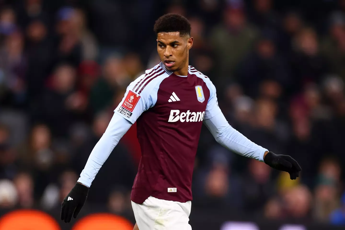 Marcus Rashford made his debut off the bench for Aston Villa. Image: Getty