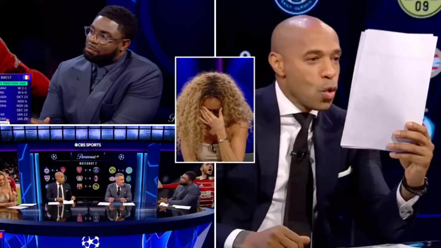 Thierry Henry stunned by risky Micah Richards joke on CBS Sports as Kate Abdo left in stitches
