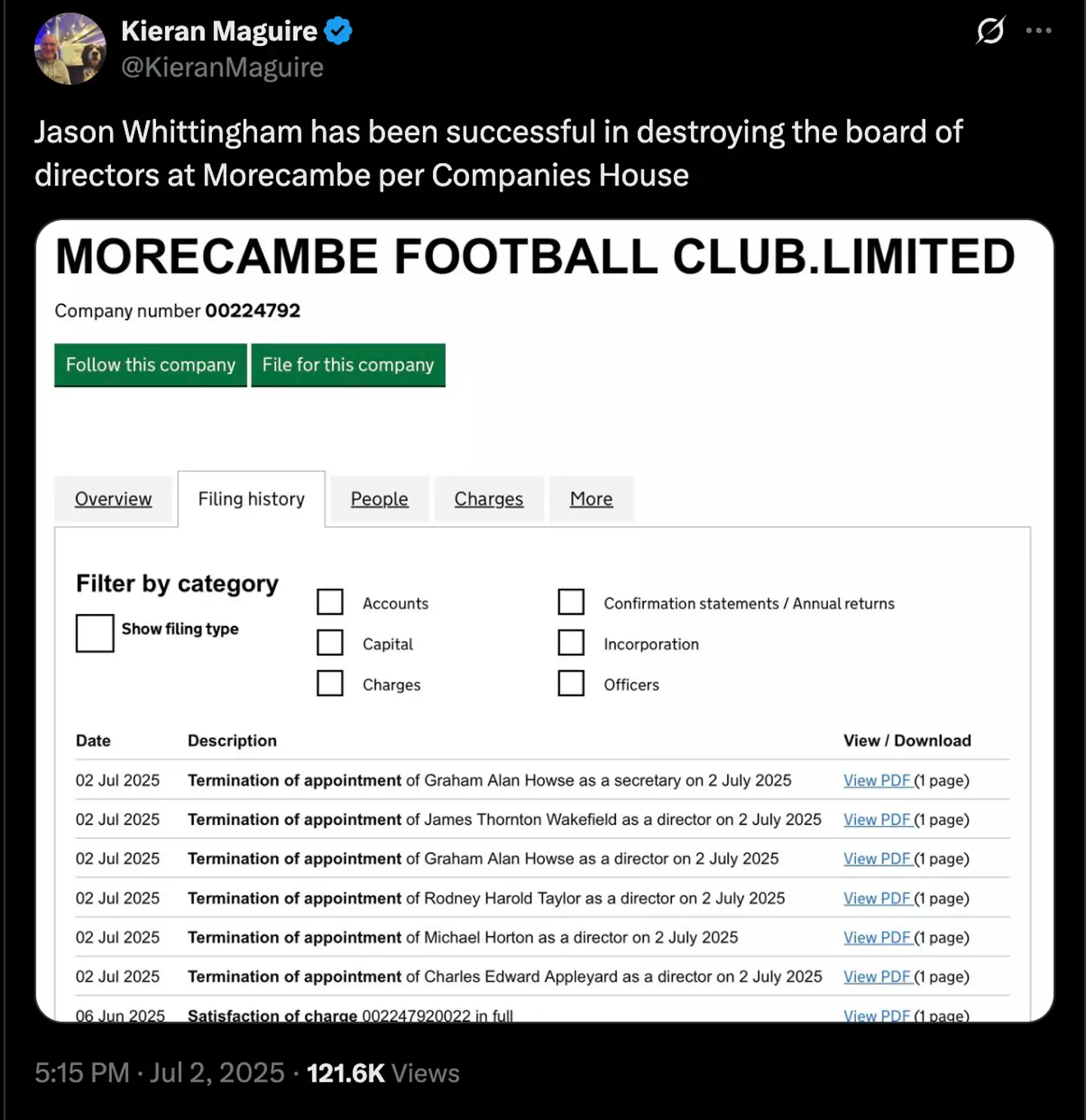 Image: Twitter/@KieranMaguire